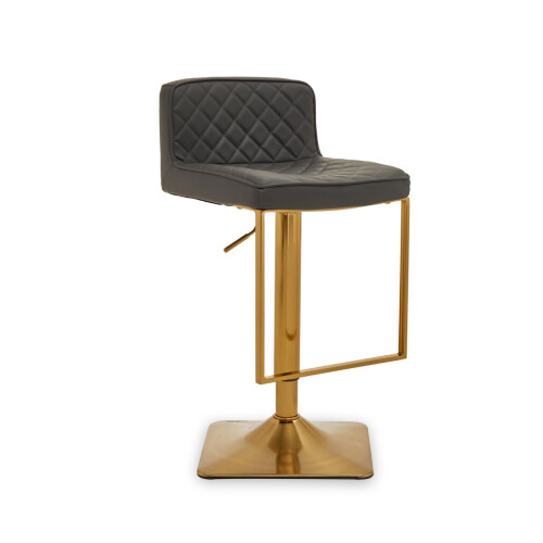 Premier Housewares Premier Housewares Baina Dark Grey And Gold Square Base Bar Stool