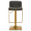 Premier Housewares Premier Housewares Baina Dark Grey And Gold Square Base Bar Stool 2