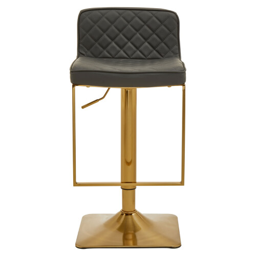 Premier Housewares Premier Housewares Baina Dark Grey And Gold Square Base Bar Stool 1