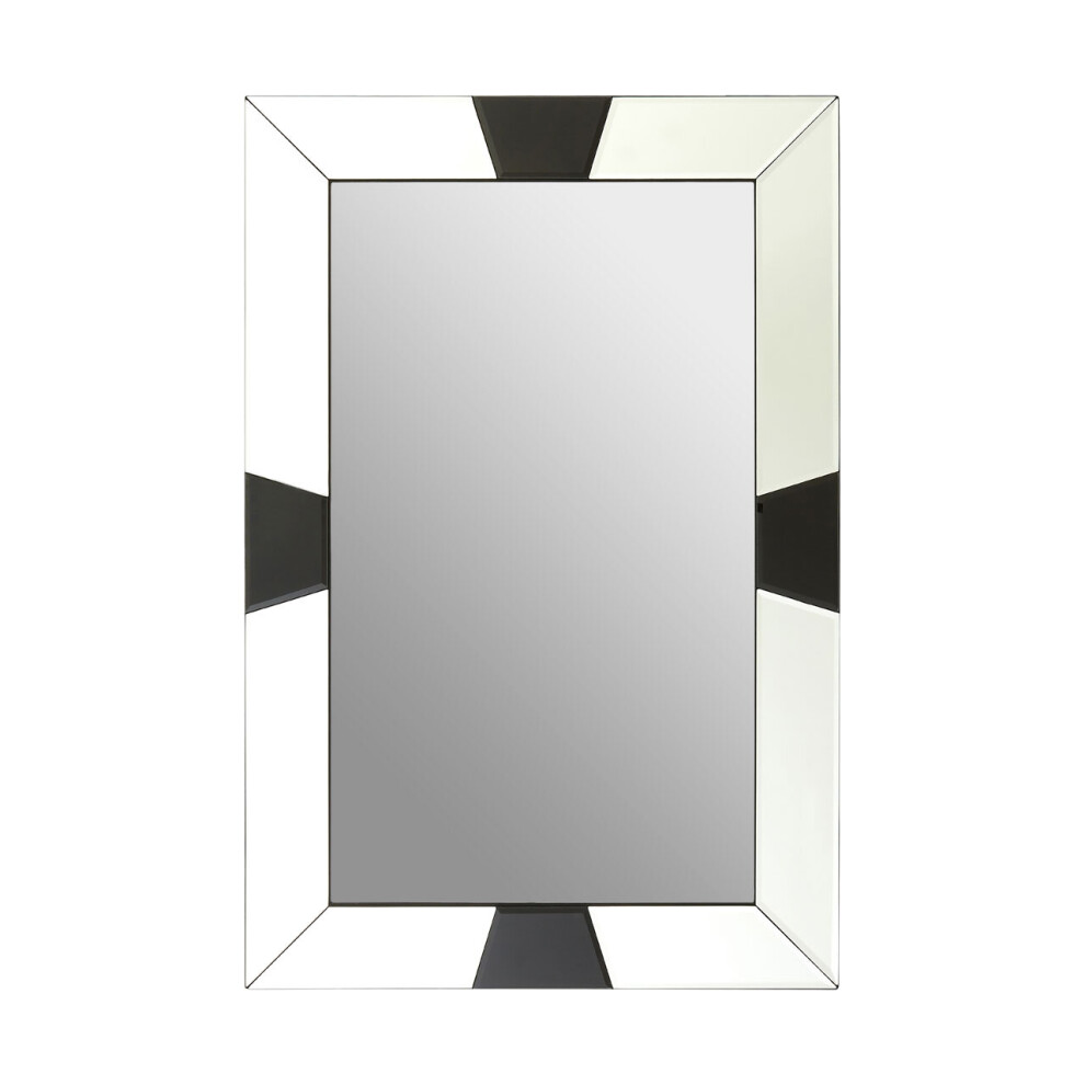 Premier Housewares Black Bevelled Border Detail Wall Mirror