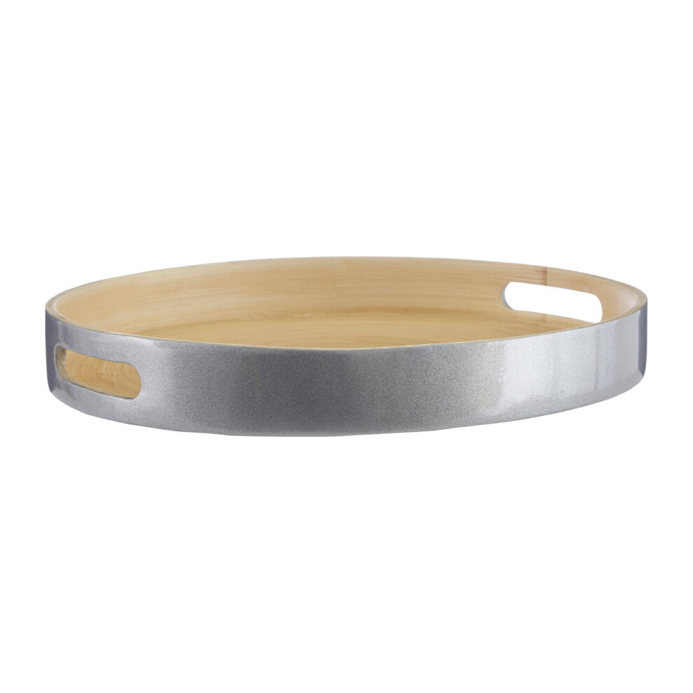 Premier Housewares Kyoto Small Silver Tray with Side Handles