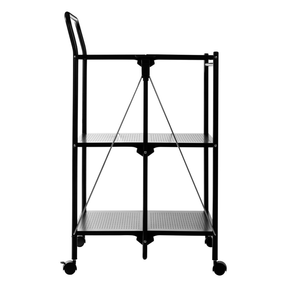 Premier Housewares Black Rectangular Folding Kitchen Trolley