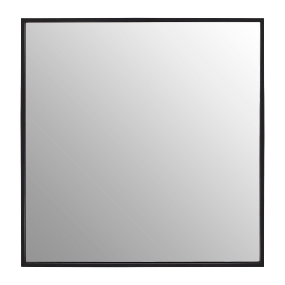 Premier Housewares Sturdy Black Large Square Wall Mirror, Contemporary Lounge Mirror, Versatile Antique Mirror For Home, Office