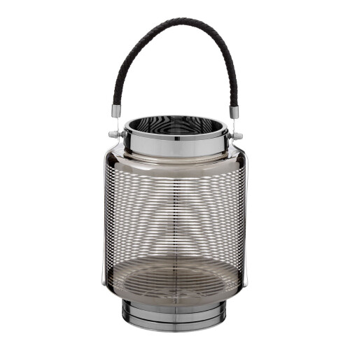 Premier Housewares Premier Housewares Large Nickel Stripe Lantern 1
