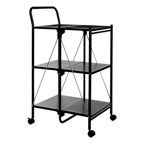 Premier Housewares Premier Housewares Black Rectangular Folding Kitchen Trolley 1
