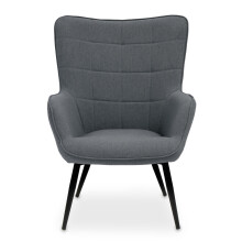 Stockholm Grey Fabric Armchair, High Back Patterned Armchair, Easy to Maintain Bucket Chair