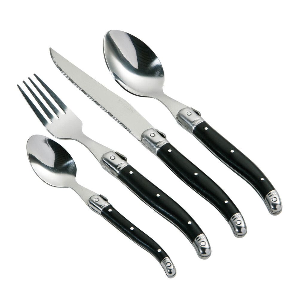 Premier Housewares Swiss 16pc Black Cutlery Set