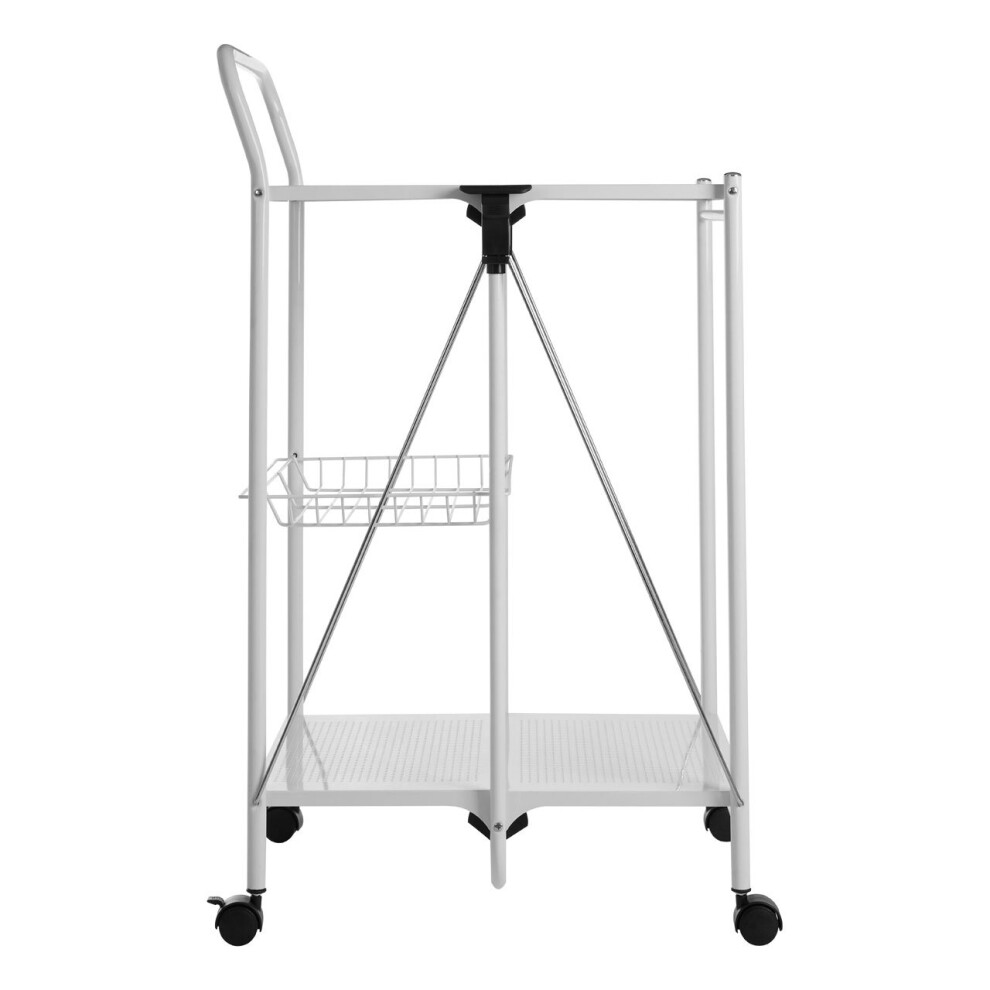 Premier Housewares White Rectangular Folding Kitchen Trolley
