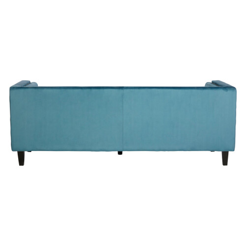 Premier Housewares Velvet Uphoplstered 3 Seat Blue Velvet Sofa, Durable Three Seater Sofa, Versatile Button Tufted Sofa 2