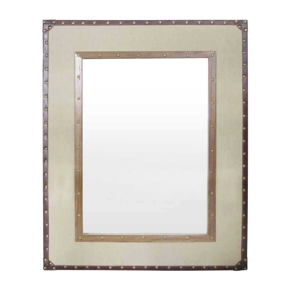 Premier Housewares Natural Linen and Cotton Mix Mirror