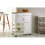 Premier Housewares Durable White and Bamboo Top Kitchen Trolley, Multi Purpose Kitchen Storage, Double Door Serving Trolley 3