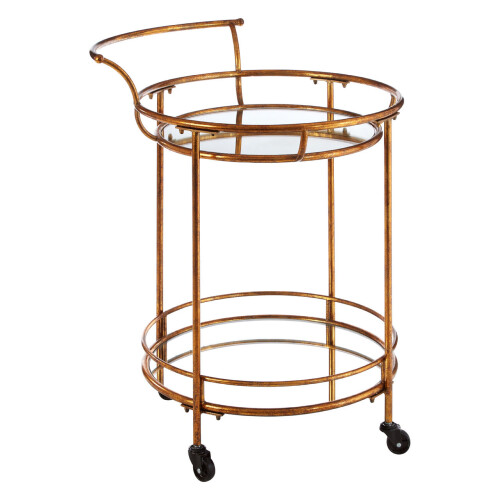 Premier Housewares Versatile Use 2 Tier Serving Trolley, Elegant Design Kitchen Trolley, Easy Mobility Storage Trolley for Home 1