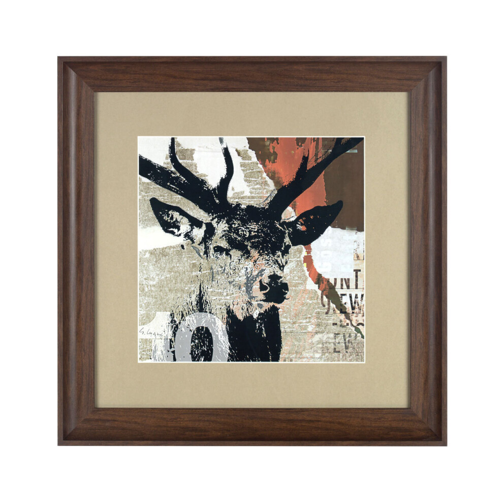 Framed Stag Head Wall Art, Christmas Wall Art, Abstract Artwork for Home, Office, Stag Head Wall Painting