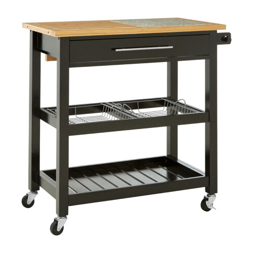 Premier Housewares Spacious Wide Kitchen Trolley With Granite Top, Durable Trolley For Kitchen, Versatile Kitchen Trolley 1