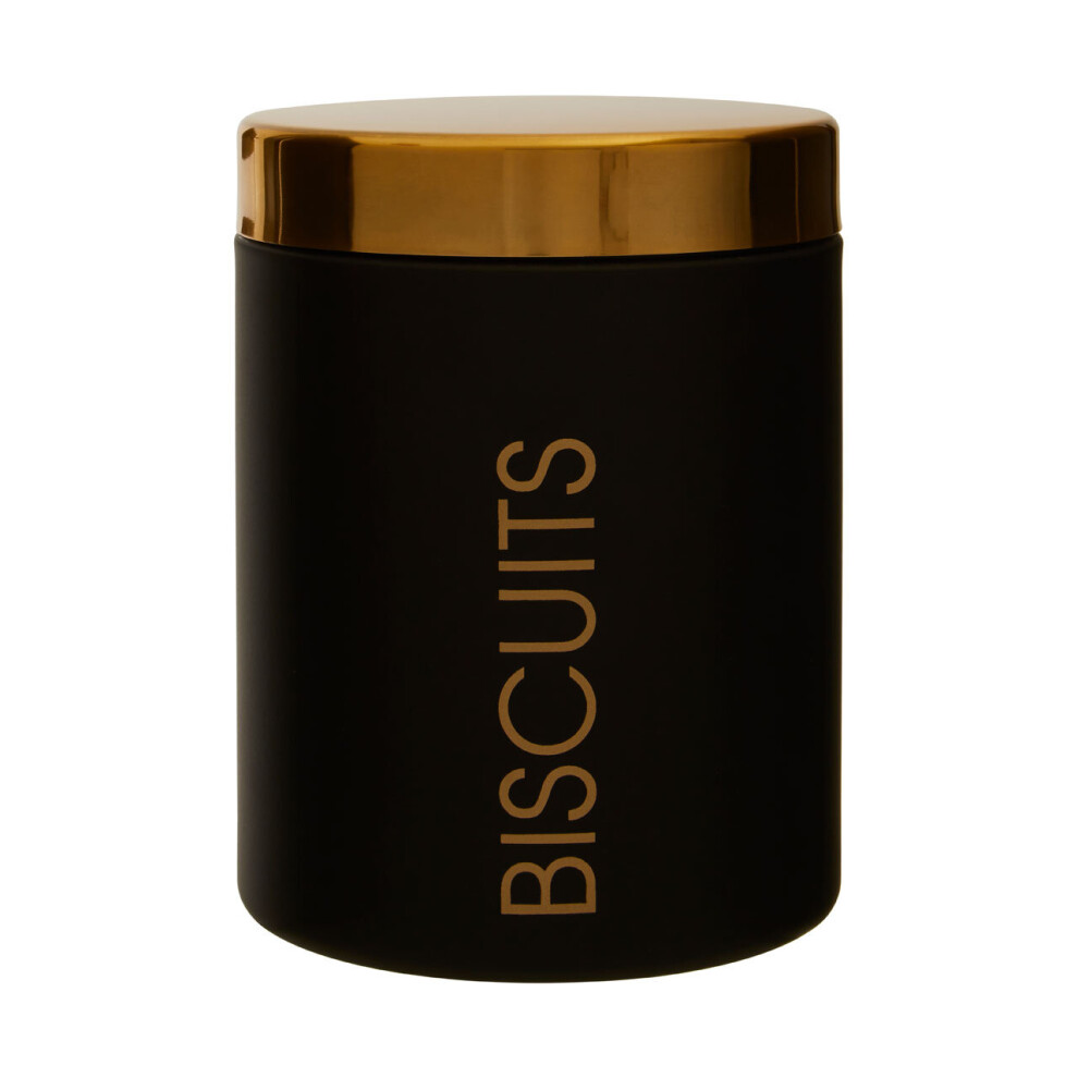 Premier Housewares Liberty Enamel Biscuit Canister Black
