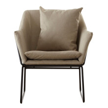 Stone Armchair, Easy-to-Clean Linen Accent Chair, Arm Support Comfy Armchair, Space-Saver Dining Armchair