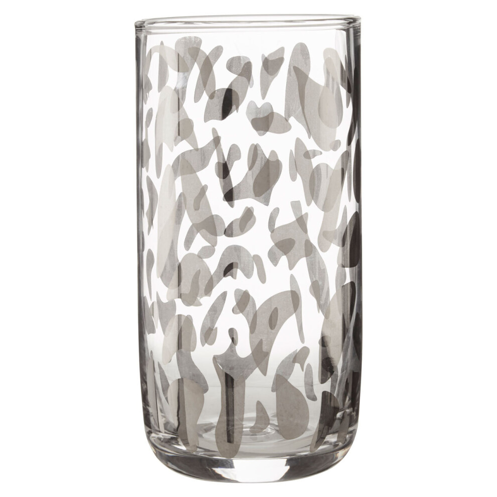 Isla Hi Ball Silver Diva Print Glass