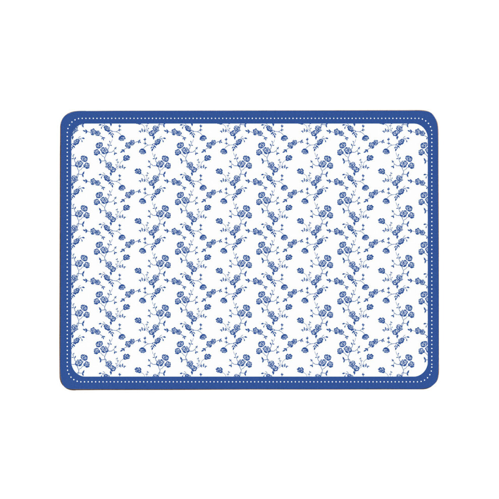 Premier Housewares Rose Placemats - Set Of 4 Blue