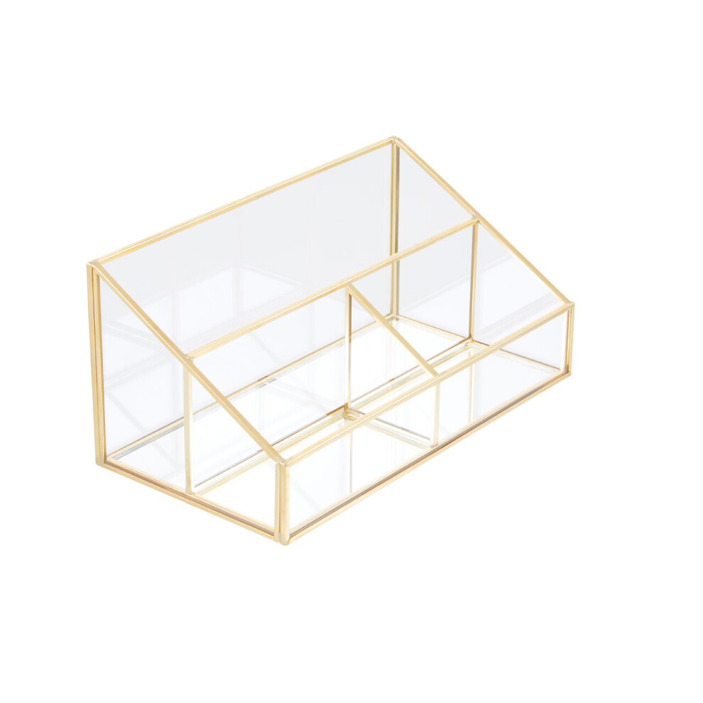 Premier Housewares Clear Glass Makeup Organiser