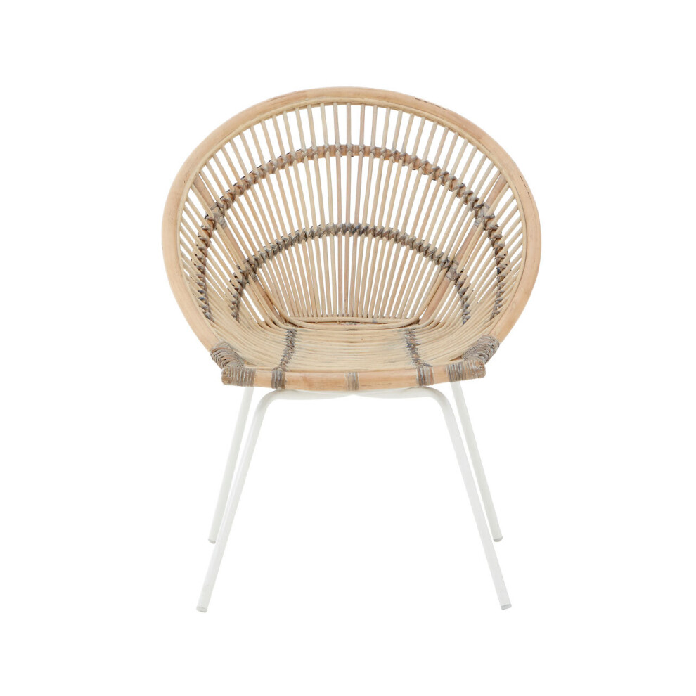 Interiors by Premier Black Washed Natural Rattan Chair, Rustless Rattan Chair, Easy Cleaning Rattan Armchair