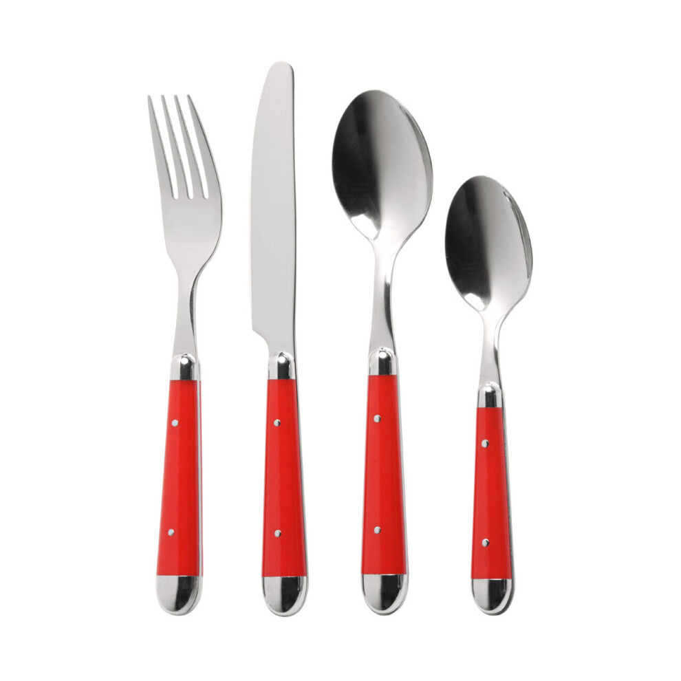 Premier Housewares Brasserie 16pc Red Cutlery Set