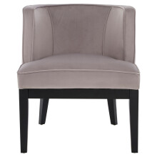Light Grey Velvet Chair, Supportive Backrest Lounge Chair, Easy to Clean Velvet Accent Chair, Space-Saving Small Chair