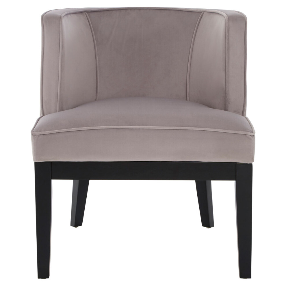 Premier Housewares Light Velvet Chair, Supportive Backrest Lounge Chair, Easy To Clean Velvet Accent Chair, Space-Saving Small Chair Grey