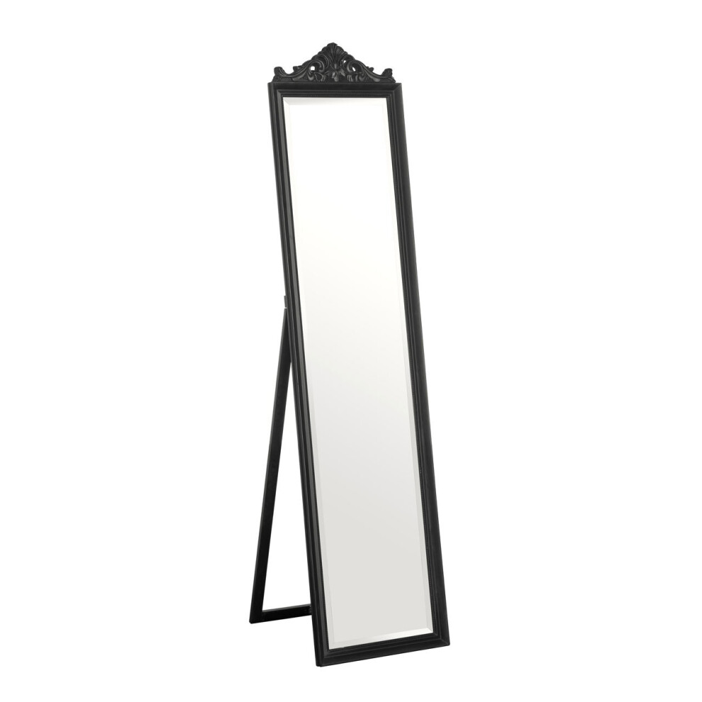 Premier Housewares Boudoir Floorstanding Mirror with Matt Black Finish