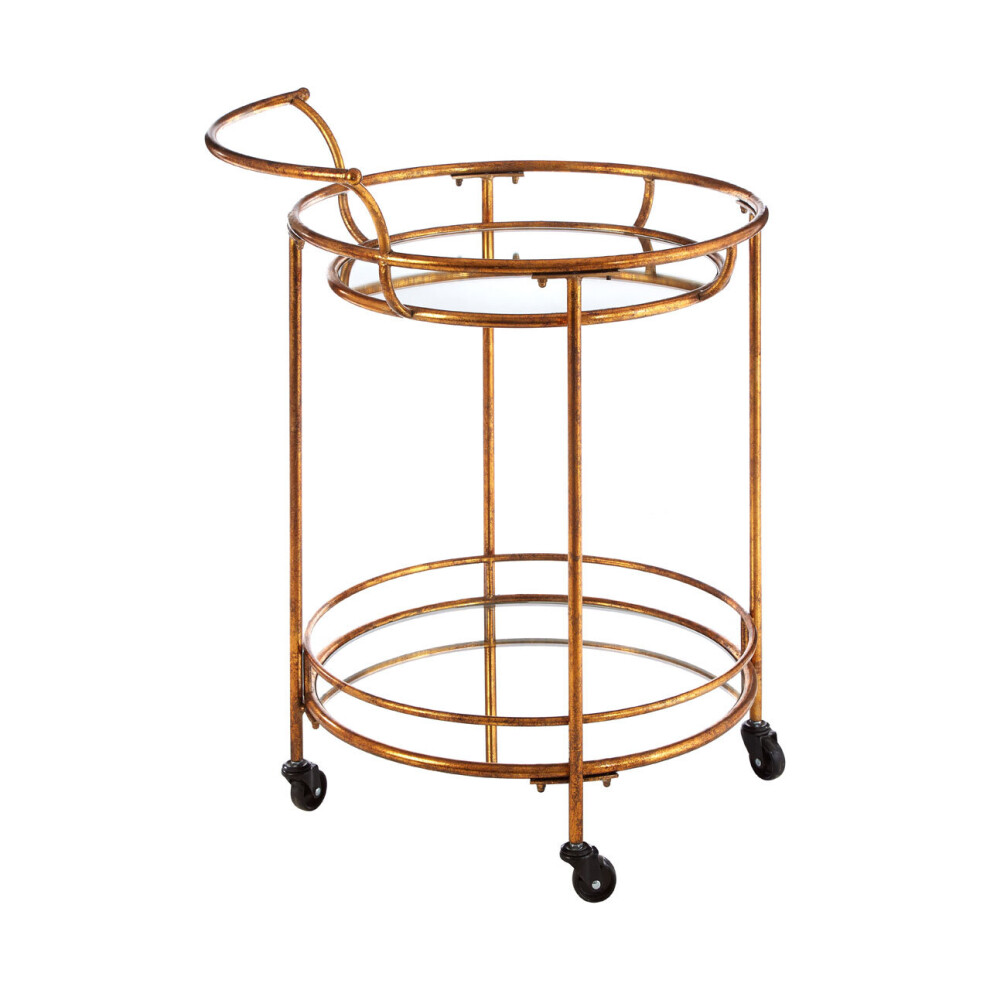 Premier Housewares Versatile Use 2 Tier Serving Trolley, Elegant Design Kitchen Trolley, Easy Mobility Storage Trolley For Home