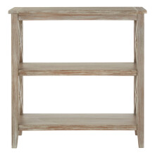 Three Shelf Winter Melody Book Case, Pine Wood Tall Book Shelf, Large Book Case for Home & Office