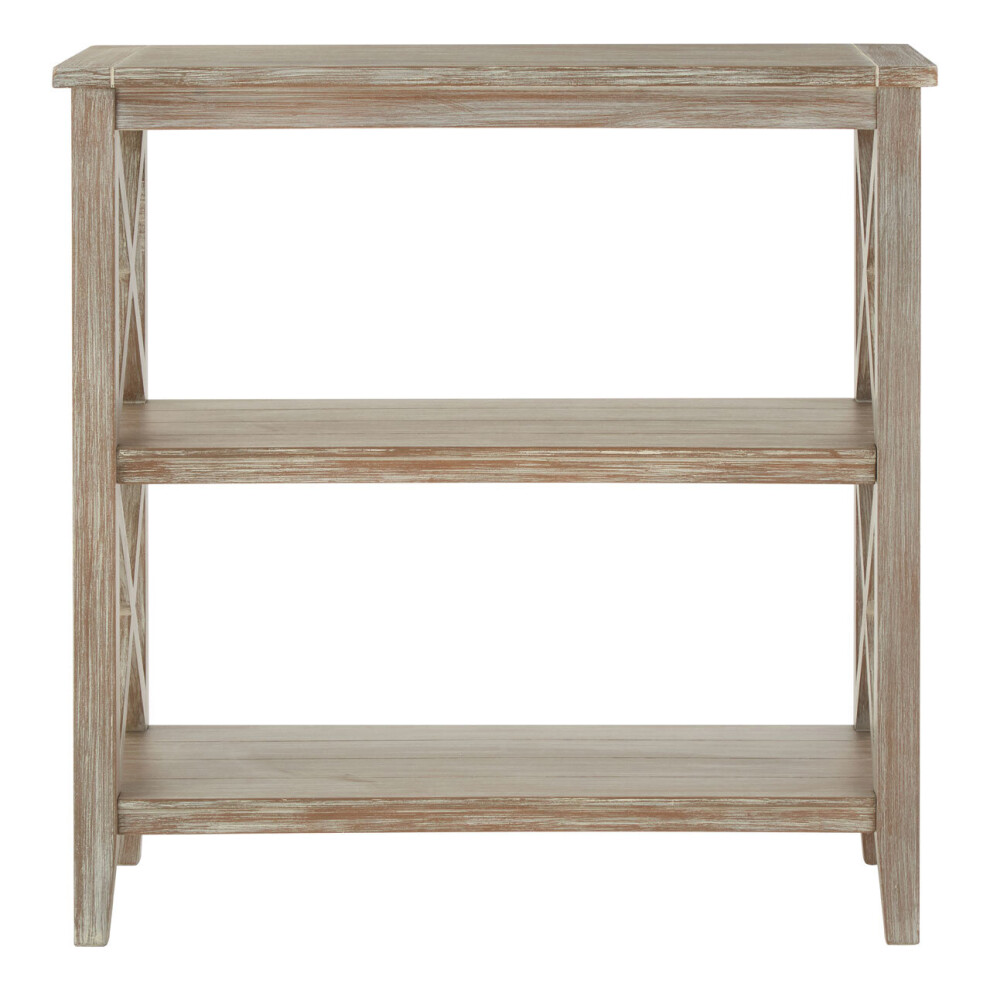 Premier Housewares Three Shelf Winter Melody Book Case, Pine Wood Tall Book Shelf, Large Book Case For Home & Office