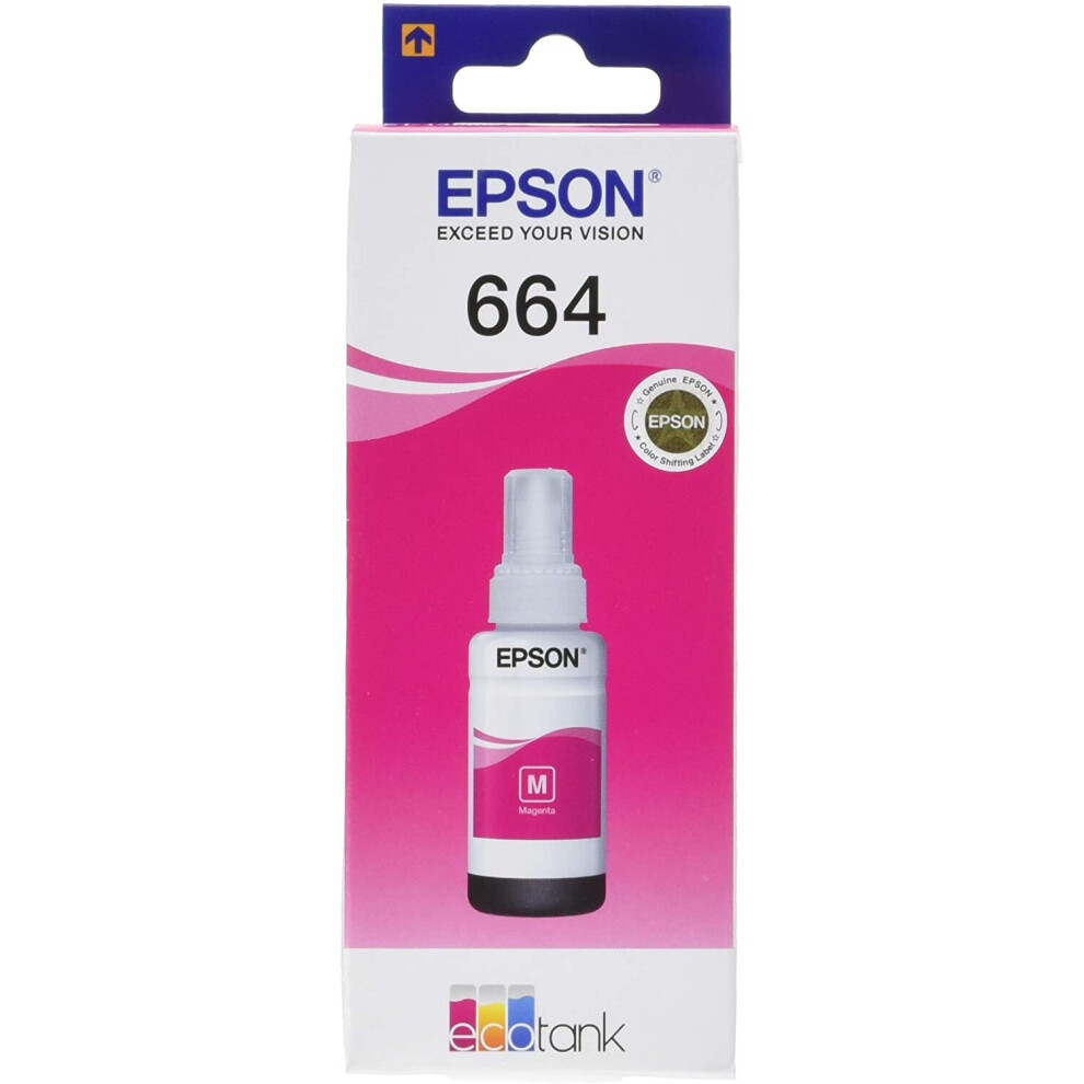 Epson EcoTank 664 Magenta Genuine Ink Bottle, Amazon Dash Replenishment Ready