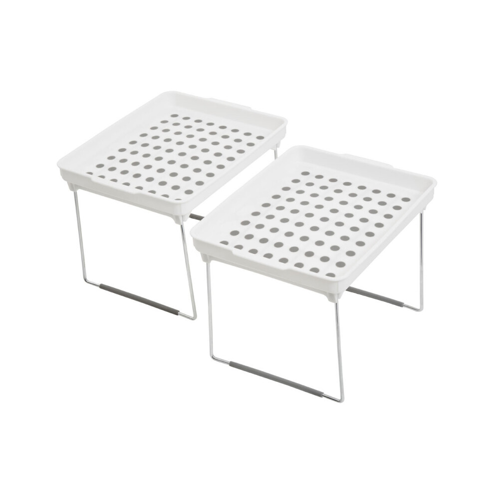 Premier Housewares Durable Cabinet Racks, Stylish 2 Cabinet Racks For Kitchen, Adjustable Robust Pp Racks For Kitchen Storage