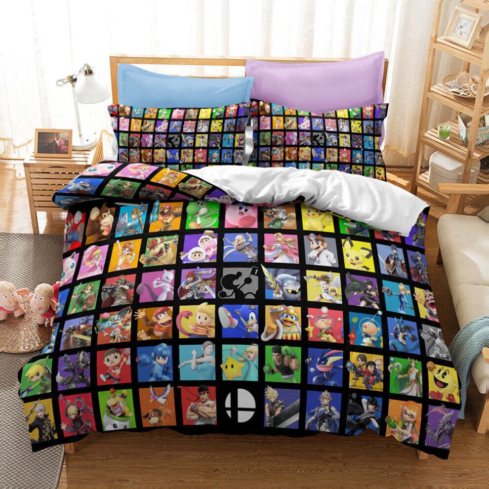 (Style 17, Single) Super smash bros Bedding Single Double King Duvet Cover