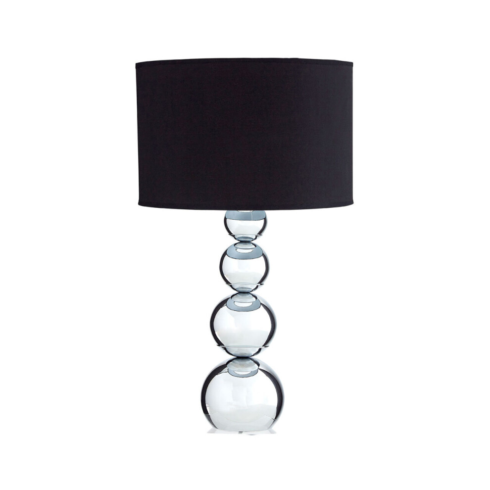 Premier Housewares Cameo Touch Fabric Shade Table Lamp Black