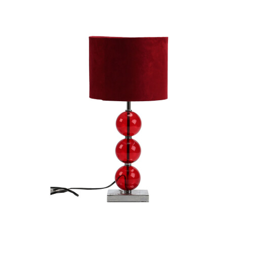 Premier Housewares Premier Housewares Mistro Red Suede Effect Shade Table Lamp 1