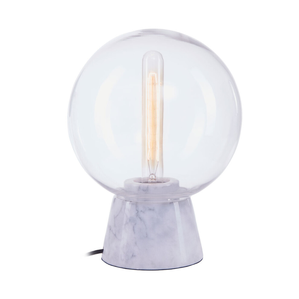 Premier Housewares Lamonte Marble Base/Eu Plug Globe Lamp Grey