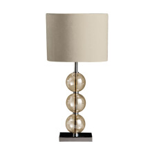Premier Housewares Mistro Cream Suede Effect Shade Table Lamp