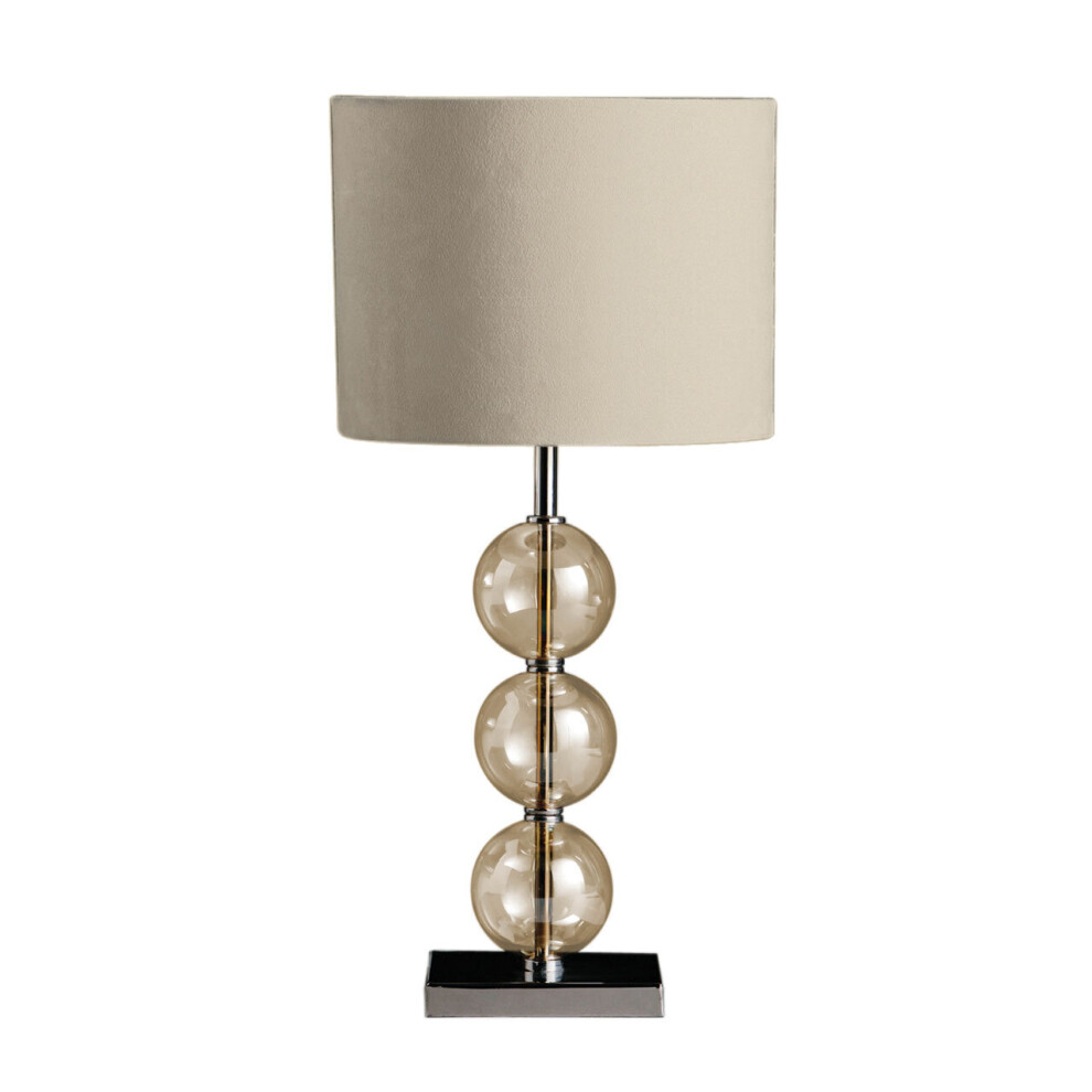 Premier Housewares Mistro Cream Suede Effect Shade Table Lamp