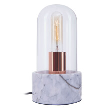 Premier Housewares Lamonte Grey Marble Base/EU Plug Bell Lamp