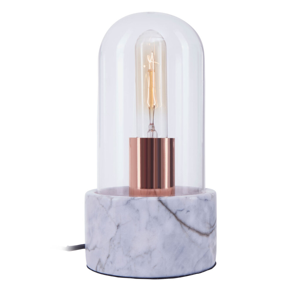 Premier Housewares Lamonte Grey Marble Base/EU Plug Bell Lamp