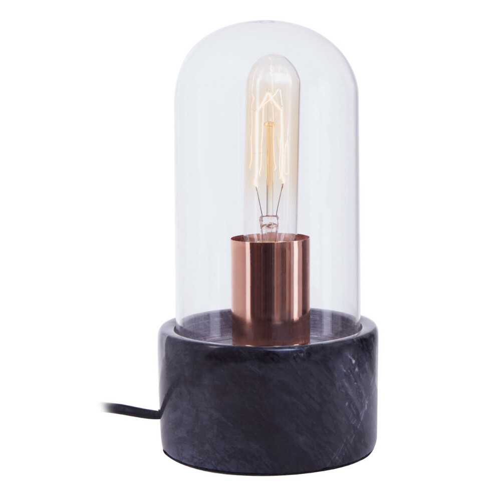 Premier Housewares Lamonte Marble Base/Eu Plug Bell Lamp Black