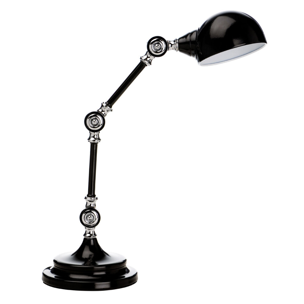 Premier Housewares Black Metal AdjustableTable Lamp