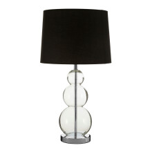 Premier Housewares Luke Black Fabric Shade / EU Plug Table Lamp