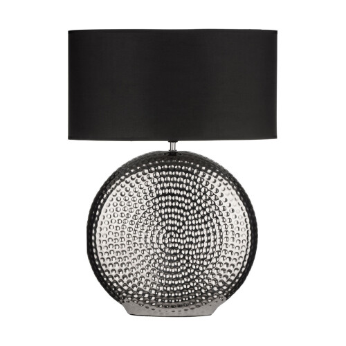 Premier Housewares Premier Housewares Small Hammered Chrome Finish Table Lamp