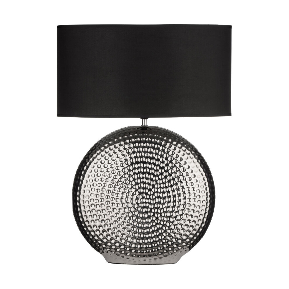 Premier Housewares Small Hammered Chrome Finish Table Lamp