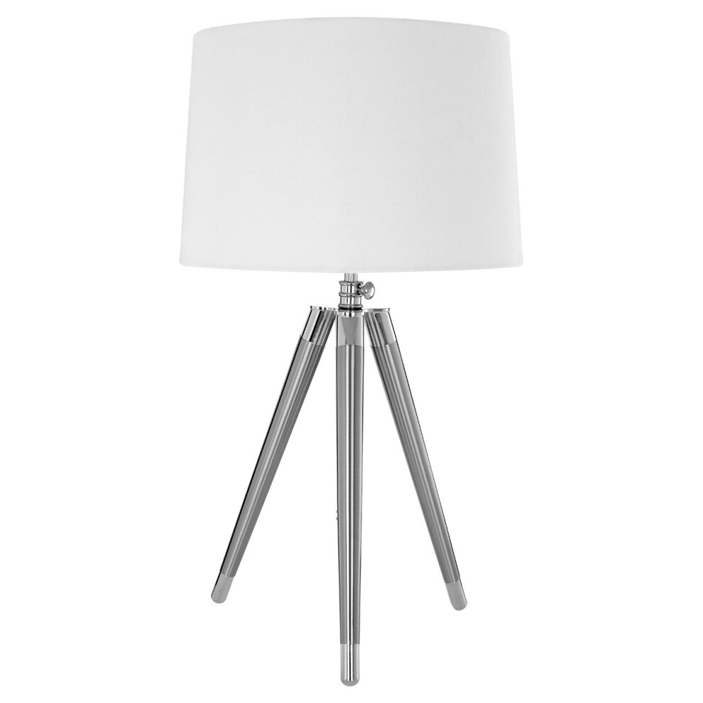 Electrum Unique Tripod Table Lamp With Cream Linen Shade