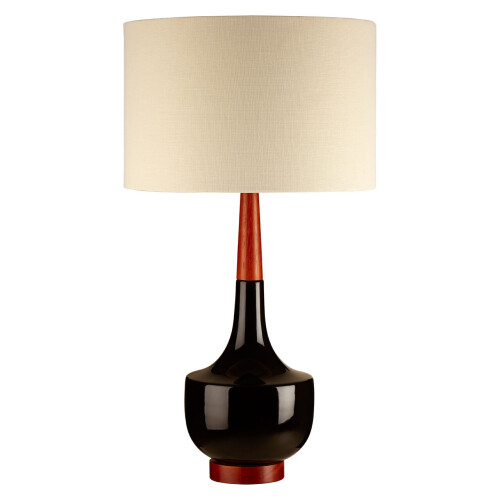 Premier Housewares Premier Housewares Table Lamp with Wood / Ceramic Base