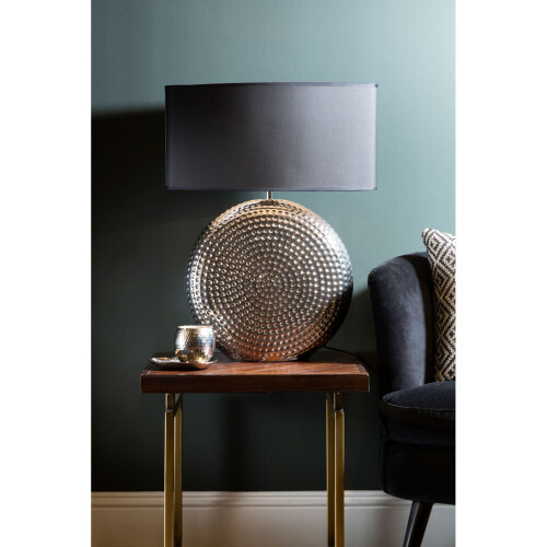 Premier Housewares Premier Housewares Small Hammered Chrome Finish Table Lamp 1