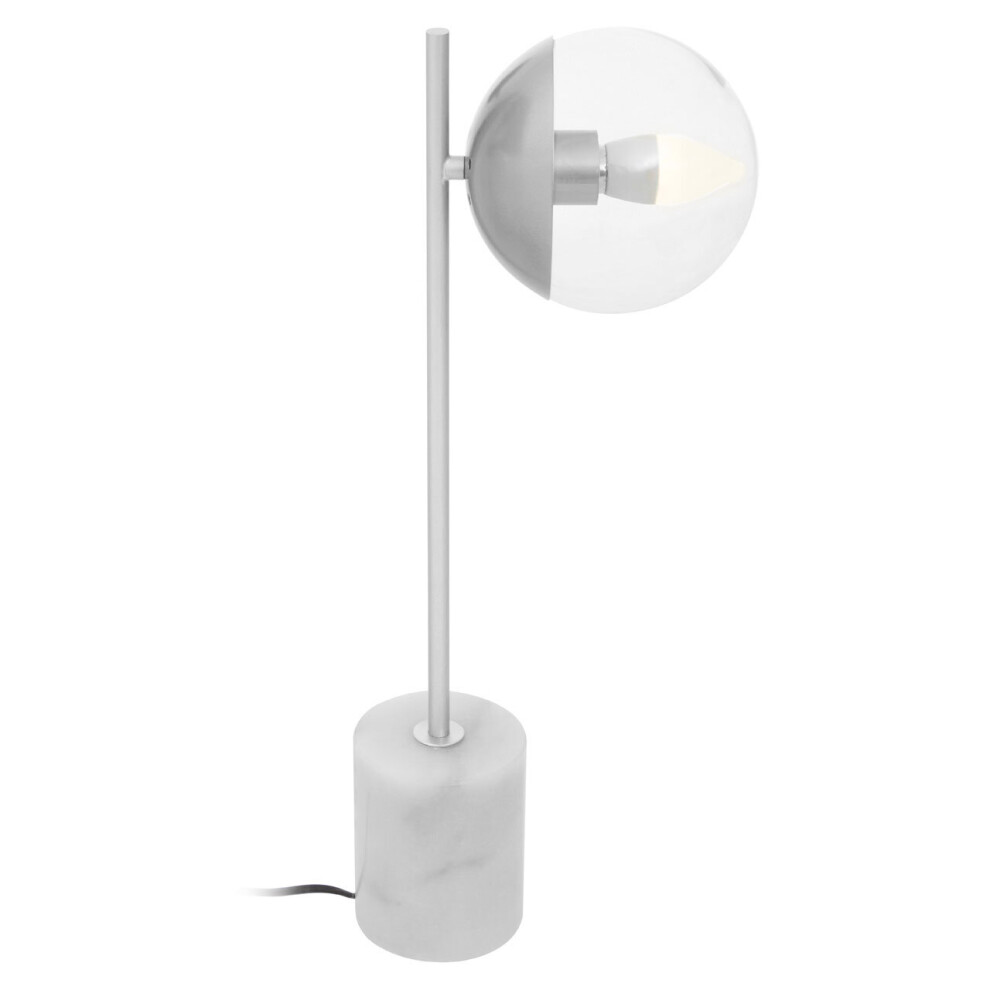 Premier Housewares Elegant Chrome Finish Table Lamp, Contemporary Bedside Table Light, Easily Maintained Tall Bedside Lamp